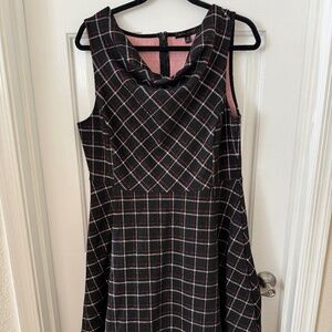 Banana Republic Black Red & White Plaid Dress